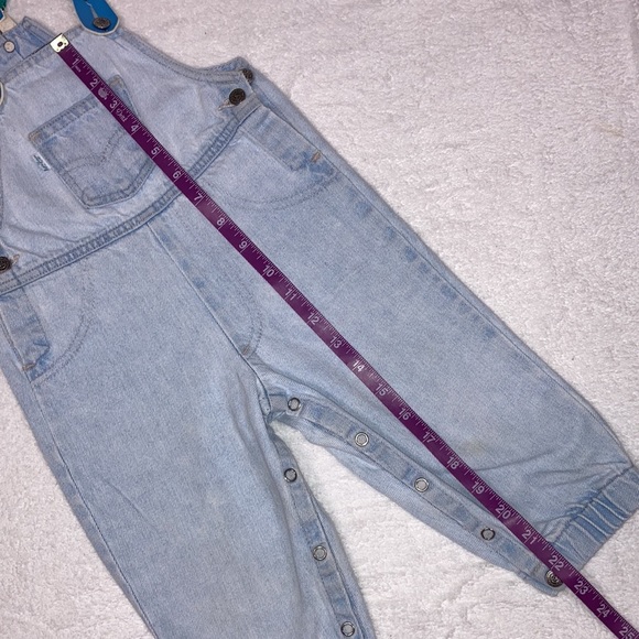 Vintage Levi’s white tab removable strap overalls made in USA 24 months unisex - Picture 4 of 15